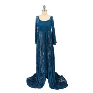 NEW Pink Blush Lace Maxi Dress Blue Size XS/S bohemian victorian maternity